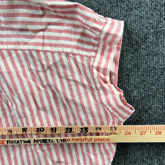 Madewell Button Up Shirt Adult Medium Women Top Pink White Stripe Lightweight - Picture 8 of 12